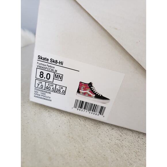 Vans Skate Sk8-Hi Fuchsia Fedora Dice Flame Size 8 Mens gamble‎ casino las vegas main image 6